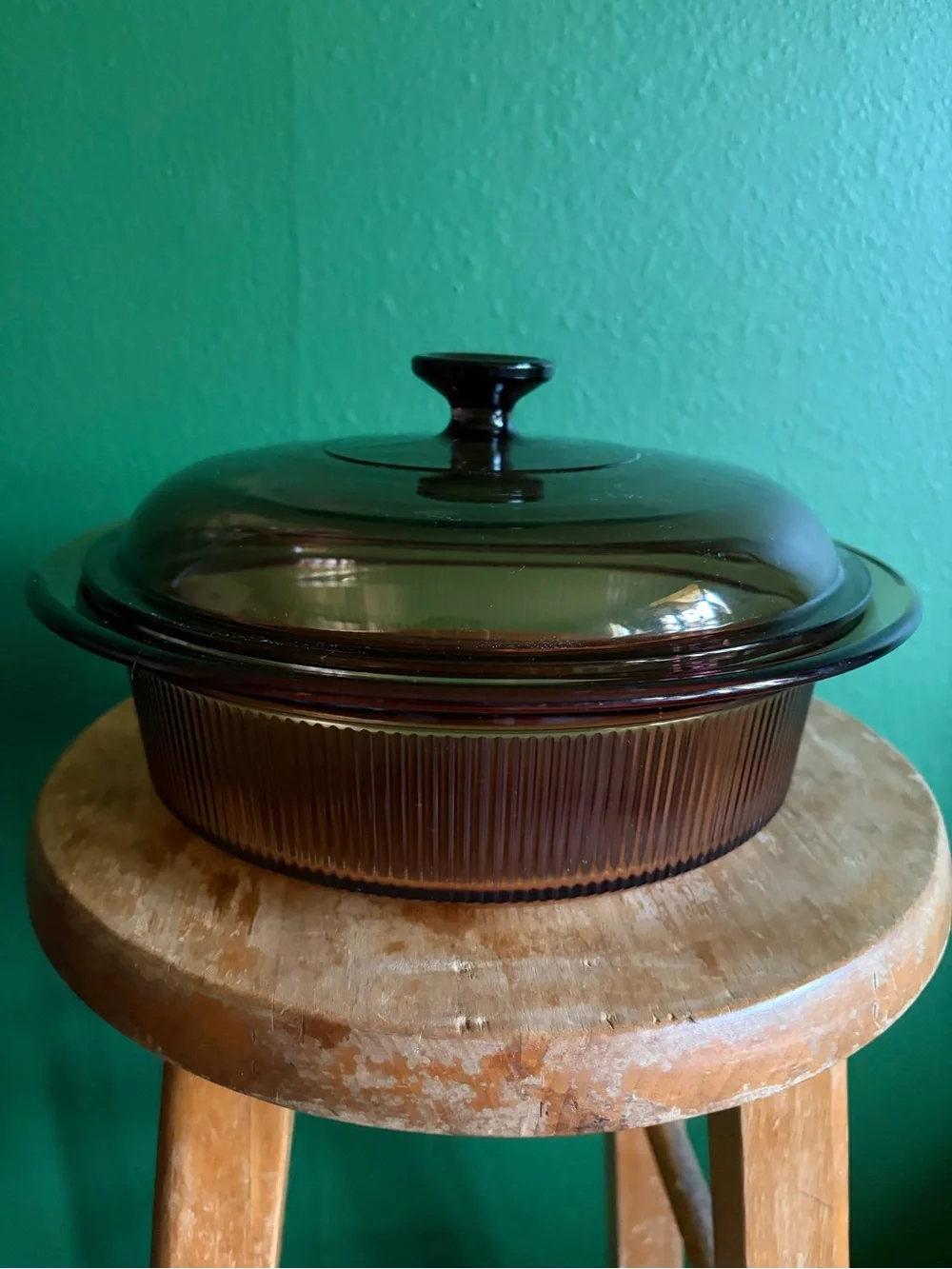 Vintage Corning Visions Amber glass Casserole Dish 2.5 quart